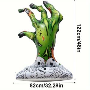 👻 鬼手女巫墓碑 可站立底座万圣节气球装饰 |Halloween 3D Standing Balloon – Ghost Hand Witch & Tombstone Theme Halloween Balloon Decoration