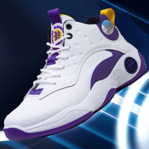 Hot Sale Men Korean Fashion Basketball Shoes Rubber Sports Sneakers Comfortable High Top Basketball Shoes Leather Rubber Shoes For Men