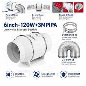 Exhaust Fan 468 Industrial Extractor Fan Portable Ventilation Fan Inline Duct Fan Booster High Suction Power Exhaust Kitchen Air Wall Ventilator 抽風機排氣扇