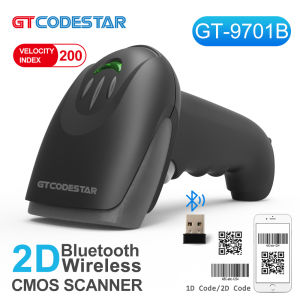 GTCODESTAR X-9301C 2D 2.4G scanner  1D laser Barcode scanner 2D Wireless Scanning USB Barcode Reader Handheld 2.4G QR Code scanner for Supermarket