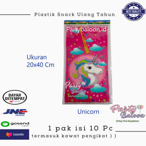 Partybaloon Plastik Snack Ulang tahun Karakter 1 pak isi 10 pc 20x40 Cm | Bingkisan Ulang tahun Karakter Anak