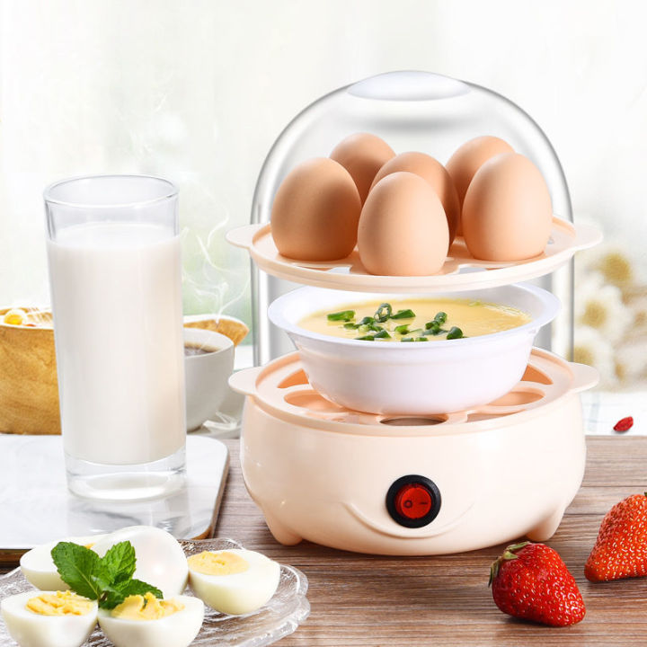 SDJMa Quick Egg Cooker - Multifunctional Egg Cooker 7 Egg Capacity Automatic Shut Off Chicken Shape Breakfast Hard Boiled Eggs Electric Cookers Rapid Yellow White