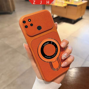 Suitable For Realme C12 C25 C25S C25Y C21Y C21 Leather Phone Case Folding Bracket Shockproof Casing With U Magnetic Suction