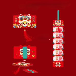 MLADEN 6 Slots New Year Foldable Red Envelope 2025 CNY Cartoon Red Packet Snake Year Red Envelope 蛇年红包