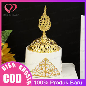 Dupa Mabkharah Keramik Arab Bahan Logam Warna Emas Dupa Burner Home Office Teahouse Gunakan Buddha Dupa Pemegang Lotus