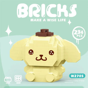 Sanrio Kuromi Compatible Building Block Kitty Melody Cartoon Cute Assembled Toys Birthday Childrens Puzzle Dolls Birthday Gifts For Kids Girls Boys