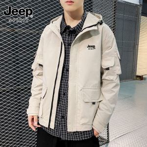 JEEP SPIRIT เสื้อโค้ทกันลมนักเรียนชายเสื้อแจ็คเก็ตลำลองฤดูใบไม้ผลิและในฤดูใบไม้ร่วงผู้ชาย