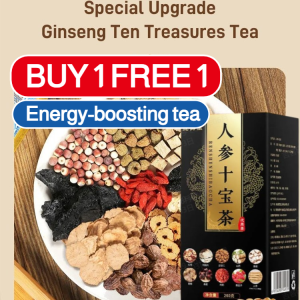 【Buy one get one free】 Ginseng Ten Treasures Tea Energy-boosting tea Ten kinds of nourishing ingredients Mens health tea Womens conditioning tea Refreshing and anti-fatigue vitality tea Individual triangle bag Brewed tea