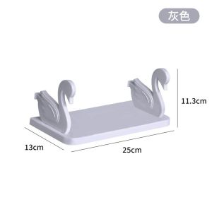 Punch-free Wall Hanging Bathroom Human Hook Rack Floating Rack Wall Mounted Plastic Bathroom Storage Organizer Wall Ledge Shelf