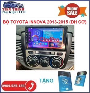 [ TẶNG BẢN ĐỒ VIETMAP S2] Bộ màn hình OLEDPRO A5 lắp xe TOYOTA INNOVA 2013-2015 ĐIỀU HÒA CƠ. Màn OLEDPRO A5 ram2/32gb chíp 8x Màn chuẩn QLED. Đầu dvd oto giá rẻ xem camera oto Youtube nghe đài FM VOV... Màn hình cảnh báo tốc độ ra lệnh giọng nói. dvd