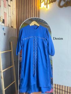 Gamis anak perempuan terbaru gamis layer bahan crinkle usia 7-10th