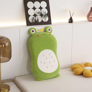 Gối cao su non bụng mèo có khóa kéo họa tiết con thú đáng yêu vỏ chất nỉ nhung mềm mại KT 35x55cm