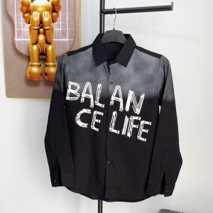 (NEW) Áo Sơ Mi Nam Tay Dài Phối Màu Loang Họa Tiết Chữ 3D Cực Hot 2024