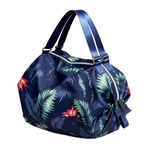 Popular large-capacity foldable shopping bag Outdoor portable fashionable womens bag with printed design and storage function