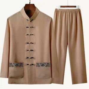 Bộ Đũi Nam cổ tàu ( Mát - Nhẹ Như Không) kem thời trang