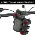 Rupertyle Bike Handlebar Water Bottle Holder, Fits Cups Diameter Less Than 3.6in/9cm, No-Screw Installation, Mesh Pockets, Insulated, with Adjustable Fasteners, Shoulder Strap and Phone Storage Bag. 