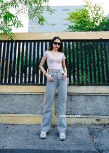 GOJINIEJEANS - Highwaist Straight Long Snow Ash  - 6553 - HUNKY DORY