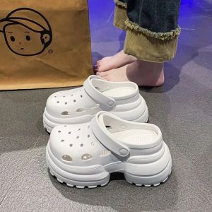 [Free Shipping] 10Cm Thick-Soled EVA Clogs WomenS Outdoor Wear Height-Increasing Closed-Toe Slippers New Style High-Heeled Sandals WomenS Beach Shoes