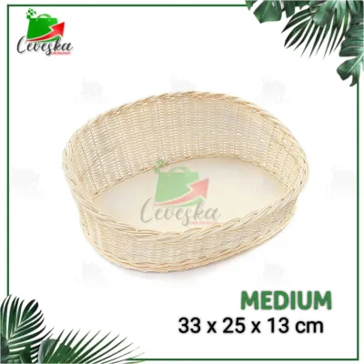 Keranjang Parcel Parsel Rotan Sandar Hampers Hantaran Seserahan Anyam Bambu Sedang Medium Tempat Buah