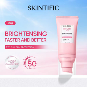 SKINTIFIC Bright Fit Serum Sunscreen 50g SPF50+ PA++++ Niacinamide α‑Arbutin TXA Brightening Sun Cream 360‑Degree Full UVA‑UVB Protection Glow Boost Daily Facial Sunscreen For Dull Skin