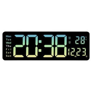 13/16inch Large Display LED Digital Wall Clock Remote Control Table Alarm Clock Temperature Date Week Timer Automatic Dimmer ClockFast shipping