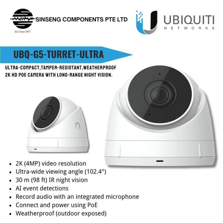 Ubiquiti Unifi G5 Turret Ultra 2K HD PoE CCTV IR Night Vision Ultra ...