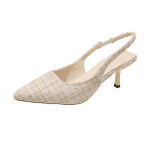 [Free Shipping] WomenS High-Heeled Closed-Toe Sandals Autumn New Style Thin Heels Pointed Toe Slip-On Shoes High Heels