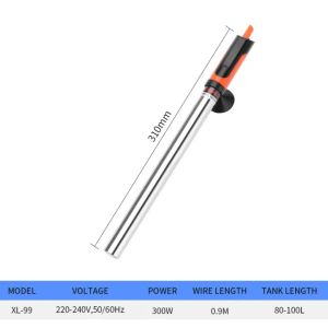 50W~500W Aquarium Heater Rod Stainless Steel Adjustable 17-35degree Celsius to Control Temperature Heat water for Fish Tank
