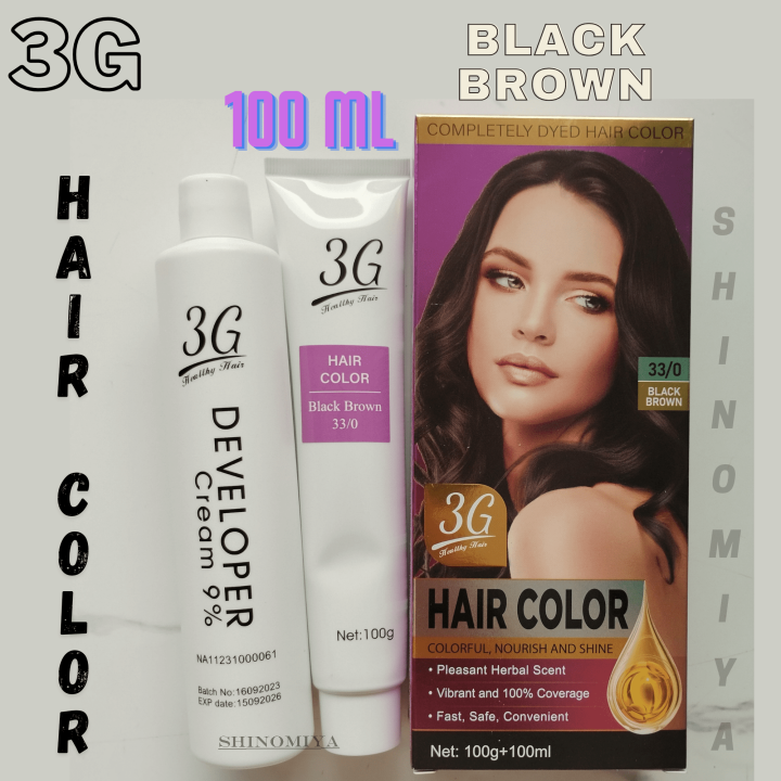 (BLACK BROWN) CAT RAMBUT HALAL 3G 100ML / PEWARNA RAMBUT / HAIR ...