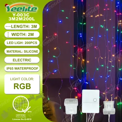 YEELITE 3m x 2m LED Curtain Lights Romantic Christmas Wedding Decoration Outdoor Icicle String Lights
