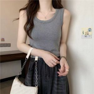 Maniyun 100g Fixed Cup 95% Cotton Singlet Women Sleeveless Camisole Inner Tank Top With Padded