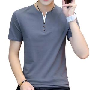 BROWON Mùa hè Hàng đầu Nam Áo thun Thường ngắn Tay áo Bông Công sở Áo thun Nam Mỏng Fil Màu đồng nhất Áo thun Bông Nam Thời trang2026