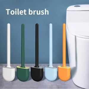 GOOD MOOD BEAUTY Soft Bristles Hanging Toilet Brush Quick Drying Without Dead Corner Long Handle Brush  with Long Handled Wall Mounted Brush Bathroom Use