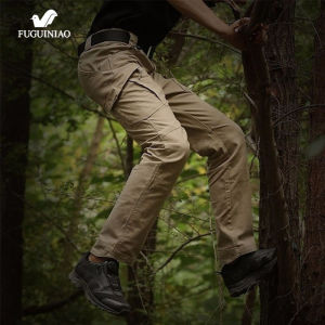 Fuguiniao Mans Military Casual Cargo Pants Elastic Outdoor Army Trousers Men Slim Many Pockets Waterproof Wear Resistant Tactical Pants M-6XL