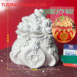 Tượng tô màu CẶP GẤU DÂU ÔM NHAU thạch cao trắng (Không kèm màu)