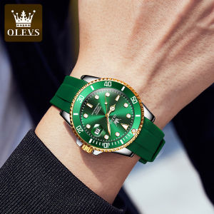 OLEVS Luxury Fashion Comfortable Silicone Strap Automatic Machinery Watch for Men