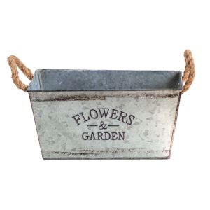 SERAPHYXO Galvanized Iron Flower Pots Shabby Retro Plant Container Furniture Decor Thickened Rectangular Flower Bucket Indoor Outdoor Home Decor