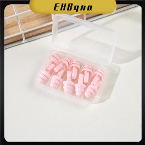 EHBqna ปลั๊กอุดหูซิลิโคนนุ่มสบายกันน้ำว่ายน้ำตัดเสียงรบกวนสำหรับการนอนหลับ5คู่ที่อุดหูซิลิโคนสีสันสดใส