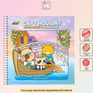 Sách Tô Màu - Capy Holiday - Cute & Comfy Coloring Book (gáy lò xo bìa có nhũ)