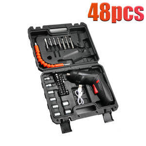 [COD] 48PCS Obeng Listrik / MESIN BOR Listrik / Baterai Cas Tanpa Kabel Mini Portabel 3.6V Mesin Obeng Listrik BESI KAYU Bor Baterai Tangan Nirkabel bor Bit Cordless Screwdriver Drill Set with LED light Lampu