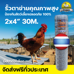 รั้วตาข่ายแรงดึงสูง บังทอง P-Light 2x4" ไล่ระดับ | แข็งแรง ทนทาน ประหยัด | เหมาะกับฟาร์ม สวน ไร่ | รับประกันคุณภาพ