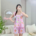 [HCM] Đồ bộ tole lanh nữ mặc nhà đồ bộ đùi 2 dây phối ren ngực Tole 2 da loại 1 SHOP5SAO (53-75kg). 