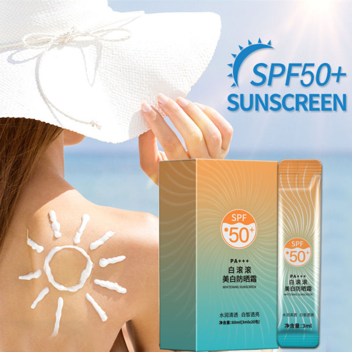 JAYSUING [20PCS/box] Tinted Sunscreen For Face With Spf 50+ PA