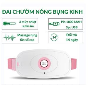 Đai Massage Bụng Chườm Nóng Giảm Đau Khi Đến Kỳ Kinh Nguyệt Cho Bạn Gái(nóng ba tốc độ + rung ba tốc độ)