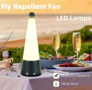 USB Recharge LED Lamps Fan Leaf Outdoor Mosquito Repeller Table Fly Trap Zapper Insect Killer Household Pest Repellent Table Fan