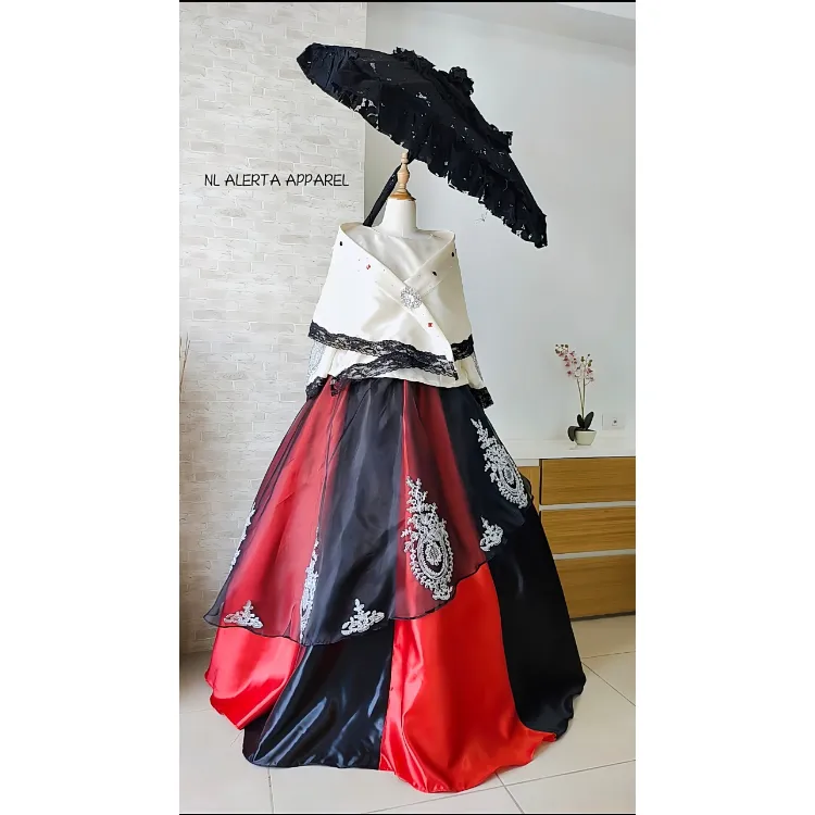 modern maria clara dress With Inner Set Made in the Philippines in the province of Bulacan Skirt Maria Clara Inspired Gowns