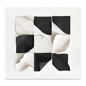 FFBH Three Dimensional Painting Modern Minimalist Luxury Painting Abstract Nine-square Art Paint Bedroom Decoration Accessories 4Y1Z7