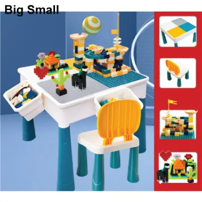 [LARGE] Size Kids Multi Function Building Blocks Table Learning Desk Space Sand Activity Brick Toys Meja Mainan Kanak