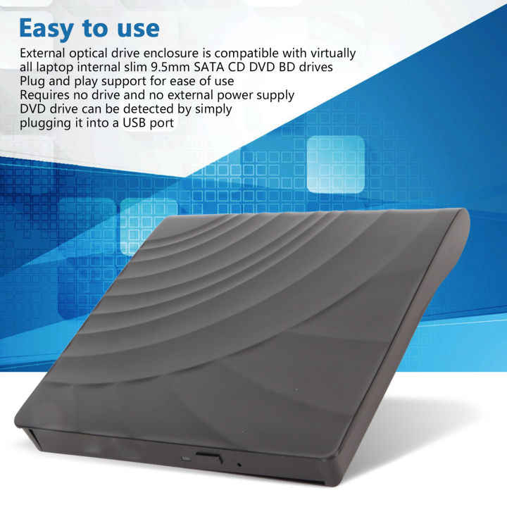 External Optical Disc Drive Enclosure Kit Integrated Design USB3.0 ...