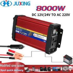 JUXING 8000W Power Inverter  DC12V to  AC 220V Modified Sine Wave Inverter with 3 AC Outlets Car Converter for RV Truck Outdoor